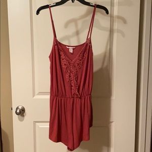 VS Mauve Lace Sleep Romper Pajamas
